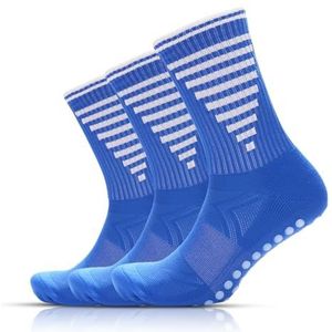 3 paar sportsokken voor kinderen, voetbalsokken, uniseks, gripsokken voor kinderen met demping en ademend mesh, lichtgewicht, comfortabel, binnen- en buitensporten, thuis, school en dagelijks gebruik,