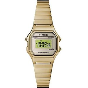 Timex Digitaal kwartshorloge voor dames met roestvrijstalen band, Goudkleurig, Armband