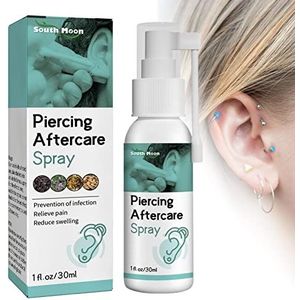 Piercing Aftercare Spray | Effective Earring Hole Cleaner Solution,Convenient Cleaning Spray for Irritated Skin, Swelling Ear, Pierced Skin for Ears, Nose, Nipples, Belly