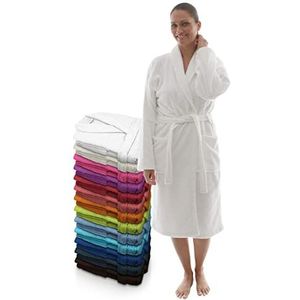 LEBENGOOD Badjas Dames 100% Katoen OEKO-TEX, Amerikaanse badstof 450 gsm, Jeugd, Douche, Zwembad, Bad, Unisex, Heren, Maten S M L XL XXL 3XL (L, Wit)
