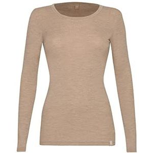 DILLING Shirt Van Merinowol Voor Dames Beige melange 40