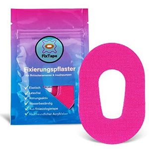 FixTape ademende sensor tape voor Dexcom G6 I zelfklevende patch met opening voor glucose sensor I veel draagcomfort I huidvriendelijk en watervast in hippe designs I 7 stuks (Roze)