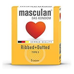 masculan® Het condoom - Ribbed and Dotted 3 stuks