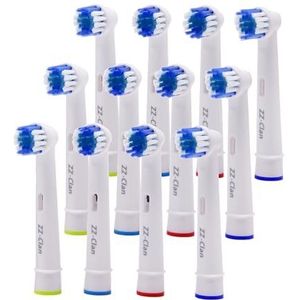 ZZ-Clan - Vervangende borstels compatibel met Oral B opzetborstels voor elektrische tandenborstels - Topprestatie- Compatibel met OralB Precision Clean, Vitality, Oral-B Professional opzetstukken (12