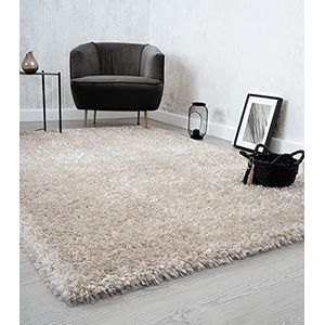 the carpet Willow Langpolig hoogpolig tapijt, woonkamer, slaapkamer, modern, zacht, mat, effen, beige, 200 x 290 cm