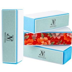 Nagelbufferblok, nagelvijlen en buffers 4-weg nagelbuffer en glanskit - 3-stap mini natuurlijke nagelpolijstmachine schuurvijlblok voor professionele manicure nagelverzorging DIY of nagelsalon Pack van 3 stuks