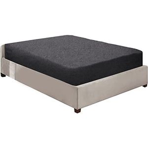 Hoeslaken van 100% geborsteld katoenflanel, extra diep (40 cm), voor superkingsize bed, antraciet