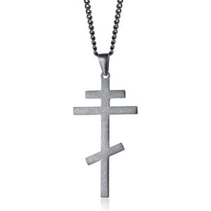 Hoge kwaliteit punk vintage goud zilver kleur titanium staal christelijk orthodoxe kruis hanger ketting mannen