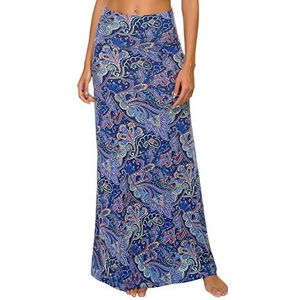 EXCHIC Dames Zomer Strand Pull On Boho Lange Yoga Rok Stretch Hoge Taille Maxi Rok(L, 7)