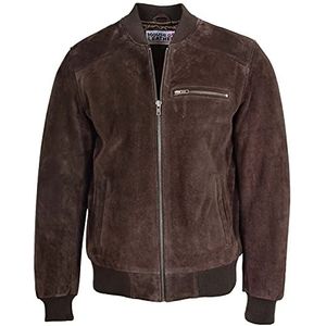 House Of Leather Heren echt suède bomberjack honkbal Varsity stijl Reg, bruin, XL