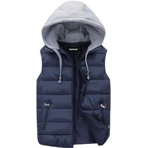 YOUTHUP Bodywarmers Heren Winter Vest met Capuchon Lichtgewicht Outdoor Bodywarmer Mouwloze Gewatteerde Herenvest Gilet