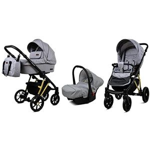 Kinderwagenset configureerbaar nieuwe kleuren Marlux Alu by SaintBaby Gold Silver 2-in-1 zonder babyzitje