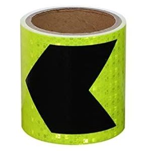 Veiligheidsreflecterende tape, Reflecterende tape Waarschuwing Markeringstape Zelfklevende tegenovergestelde pijl Autosticker 2,7 meter*10 cm(Yellow+black B)