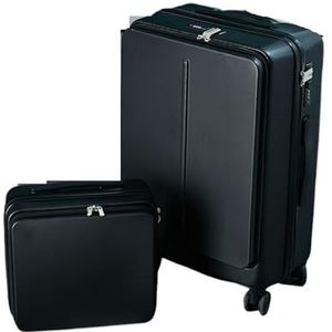 Koffer Met laptoptas Zakenreiskoffer Heren Universele wieltrolley PC Box Trolleybagage (Color : Black(A set), Size : 24inch)