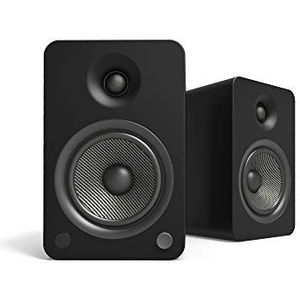 Kanto YU6 aangedreven boekenplank luidsprekers met Bluetooth en Phono voorversterker, 5,25 inch Kevlar Driver, 200W piek vermogen, mat zwart