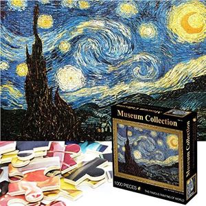 Puzzel 1000 stukjes onmogelijke legpuzzel voor volwassenen en kinderen 27,5"" x 19,7"" landschap harde legpuzzels doe-het-zelf home decor intellectueel spel (Van Gogh-sterrennacht abstract)