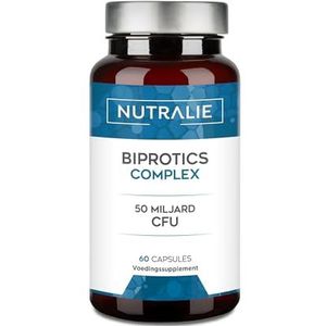 Probiotica Intestinale Capsules - 10 Stammen - 50 Miljard KVE Biobeschikbare - Intestinale probiotica - Lactobacillus Acidophilus en Gasseri + Bifidobacterium - 60 capsules Biprotics Complex Nutralie