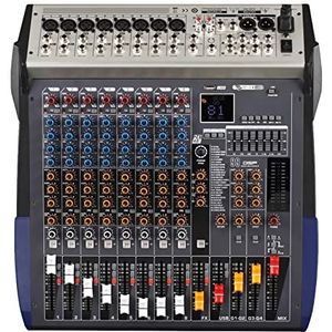Audio DJ-mixer 8/16-kanaals mixer Stage Performance Family KTV Live USB-mixer Bluetooth-mixer MP3-weergave Dj-controller Podcast-apparatuur (Color : Nero, Size : 8 channel)