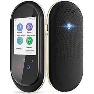 [Opgewaardeerd] Taalvertalerapparaat met cameravertaling Bluetooth-oortelefoonverbinding 2,4-inch scherm 106 talen Twee stemvertaling, zwart Decoration