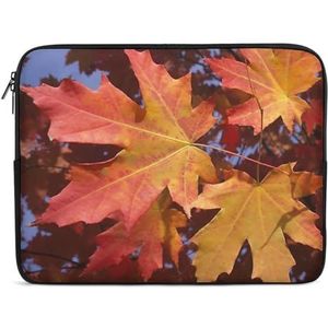 Laptop Sleeve 17 inch Rood Geel Herfst Esdoorn Leafs Slanke Laptop Case Cover Waterdichte Aktetas Shockproof Beschermende Notebook Case