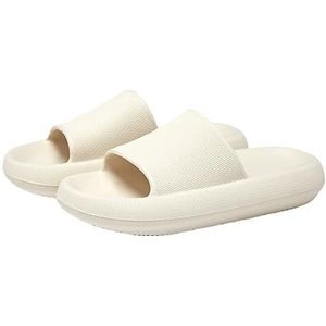 Non-slip Bathroom Slippers,Soft Slippers,Indoor And Outdoor Platform Pool Slippers Shower Slippers (Color : Beige, Size : 39 40)