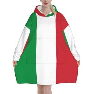 Oversized Italiaanse Vlag Hoodies Vrouwen Uk Pluizige Deken Hoodie Sherpa Vrouwen Fleece Draagbare Deken Mannen