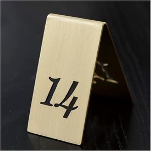 Tabelnummers, Tafelnummers, 1 stuk tafelnummers bureaubordjes hol dubbelzijdig stapelbaar rood koper en roestvrij staal 6,5 x, 4 cm(14)