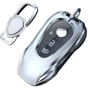 Sleutelbehuizing Zinklegering Zilver Autosleutel Geval Keyless Cover Sleutel Shell Auto Accessoires Voor C E-Klasse GLC GLA GLB GLS A200 C200 Autosleutelhoesje(C1 set 1)
