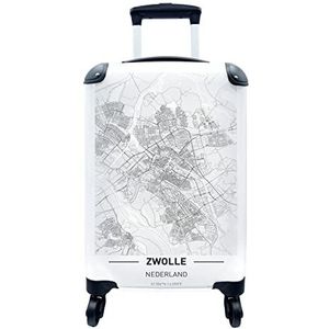 MuchoWow® Koffer - Stadskaart Zwolle - Past binnen 55x40x20 cm en 55x35x25 cm - Handbagage - Trolley - Fotokoffer - Cabin Size - Print