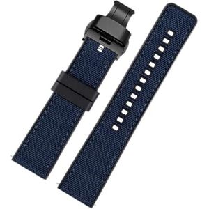 LUGEMA Nylon Canvas Rubber Horlogeband Heren Siliconen Bodem Waterdichte Vlindergesp Polsband Armband Accessoires 20mm 22mm 24mm (Color : Blue 04, Size : 22mm)