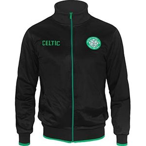 Celtic FC - Retro trainingsjack voor mannen - Officieel - Cadeau - Zwart - Medium