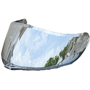 Motorhelm vizier lens, Helmvizier, K5 gezichtsscherm vervangende UV-beschermende krasbestendige helmvizier compatibel met AGV K1 K1S K3SV K5 K5S helm (goud)(Revo Clear Silver-day and Night)