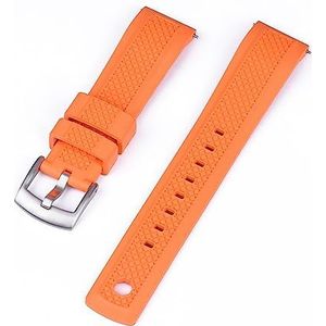 YingYou Nieuwe Fluorrubberen Horlogeband Horlogeband 20 Mm 22 Mm Snelsluiting Compatibel Met Huawei Compatibel Met Samsung Garmin Watch Vervangende Horlogeband(Color:Orange,Size:22mm)