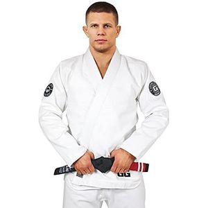 Ground Game BJJ Gi Gamer Kimono voor Braziliaanse Jiu-Jitsu, keuze uit verschillende maten en kleuren, voldoet aan de IBJJF-eisen, wit, A2