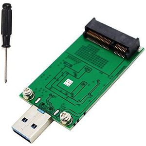 LEAGY mSATA SSD-adapter naar USB 3.0, Mini SATA te gebruiken als draagbare flash drive/externe harde schijf, 50 mm Mini PCIe Solid State Drive Reader Converter