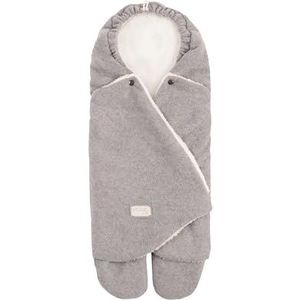 Nuvita 9100 Cuddle Zachte slaapzak met verstelbare capuchon en individuele voetenzak, perfect voor 0 tot 10 maanden (80 cm), temperatuurbestendig tot 8 °C, lichtgrijs/wit
