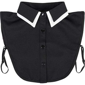 styleBREAKER Dames blouse kraaginzet met contrasterende gekleurde kraag en knoopsluiting, kraag voor blouses en truien 08020008, Farbe:Zwart-wit