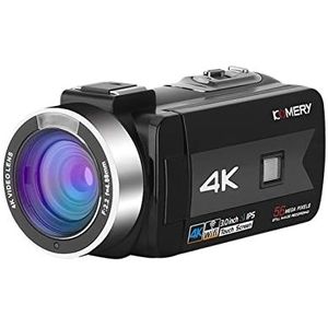 Videocamera, Digitale videocamcorder for vlog -opname 4K 56MP Touchscreen Wecam Vlogging Camera met nachtzicht HD Recorder wifi ingebouwd in vullicht(128 G SD Card,K1 Standard)