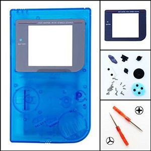 Vervangende Full Housing Shell Case Cover Voor Nintendo Gameboy Classic 1989 GB DMG Console Repair Part - Clear Blue