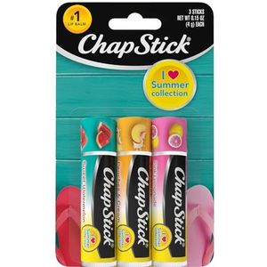 I Love Summer Collection Season FLAV Mirrored Lip Balm Tube, 0.15 ounce, Sweet Watermelon, Peaches & Cream, Pink Lemonade Flavors, 3 Count