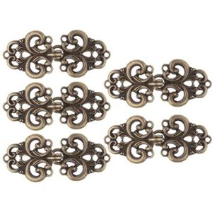 Shirt Cinch Swirl Clip Cape Clips, Sjaal Cardigan Clips Pakket van 5 paar Swirl Clasp Sluitingen Legering(Typee Antique Bronze)