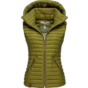 Navahoo Shadaa overgangsjas voor dames, licht gewatteerd vest met afneembare capuchon, XS-3XL, groen (moss green), L