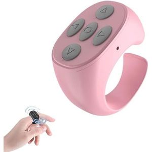 Vingertop draadloze Bluetooth-afstandsbediening, vingerscroller pagina draaier, vingertop afstandsbediening, draadloze vingerring afstandsbediening, afstandsbediening pagina draaier (roze)