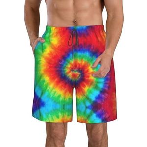 Oranje Softbal Honkbal Op Brand en Water Print Heren Zwemplank Shorts Zwemmen Shorts Trunks Badmode Sneldrogende Surfen Strand Essentiële Zomer, Tie Dye Hippies, M