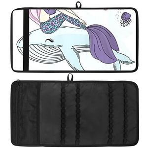 Potlood Wrap, Reizen Tekening Kleurpotlood Roll Organizer voor Artiest, Potloden Pouch Case Mermaid Princess