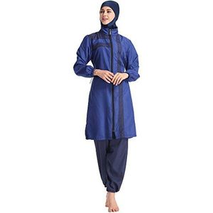 Moslim Burkini badpak Plus maat badmode Islamitische lange mouwen Full Cover Hijab Top zwembroek set(4XL,S5