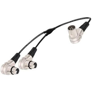 1 ST Haakse 3pin XLR Y Splitter Kabel, Vrouw naar Dual Mannelijke Koord, 1 Man naar 2 Vrouwelijke Adapter for Microfoon Mixer Versterker (Color : YP20D1013SL1M2F, Size : 0.5m)