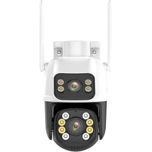 Bewakingscamera, 8MP 4K Dual Lens Dual Screen IP Camera 4MP HD Ai Menselijke detectie Beveiliging Waterdichte CCTV Surveillance(8MP NO Card)