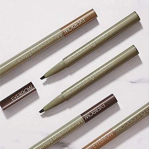 Langdurige microblading effect pen, de hele dag langdurige waterdichte en vlekbestendige wenkbrauwpen met 3 kleuren (bruin)
