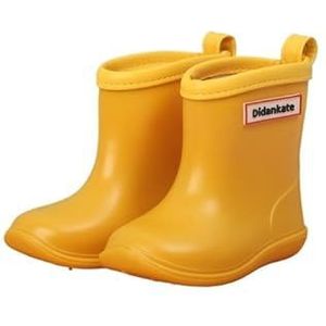 Regenschoenen for jongens en meisjes, regenlaarzen, waterdichte schoenen, antislip regenlaarzen(Color:Yellow,Size:19)